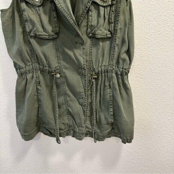 Lucky Brand Green Lyocell and Viscose Utility Vest Jacket Women’s Size Small - Picture 5 of 10